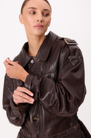 LONG FITTED DRESS-CUT LEATHER JACKET