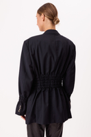 NAVY BLUE RIBBED FITTED JACKET MODEL No2