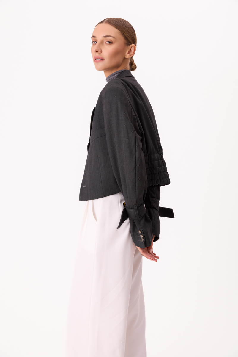 DARK GRAY CHECKED JACKET MODEL No5