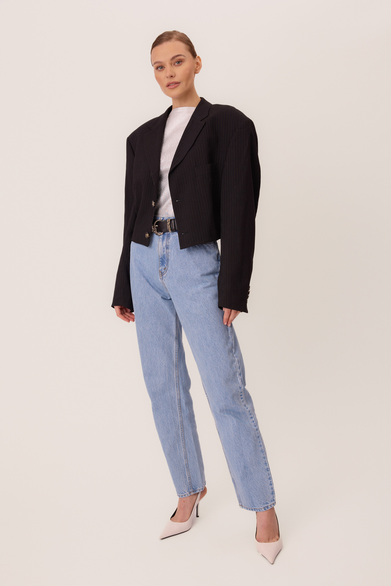 NAVY BLUE SHORT STRIPED JACKET No4 SHORT