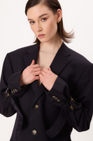 NAVY BLUE SLIM FIT BLAZER WITH BUCKLES MODEL No6