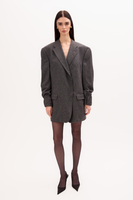 LONG GREY JACKET MODEL No8 WITH A LIGHT CHECK