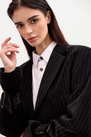 SHORT BLACK VELVET JACKET No5 WITH STRIPES