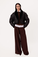 SHORT BLACK NATURAL SHEEPSKIN