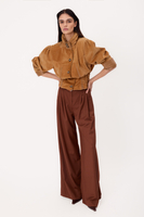 SHORT BEIGE PETITE SUEDE ADJUSTABLE WAIST LEATHER JACKET