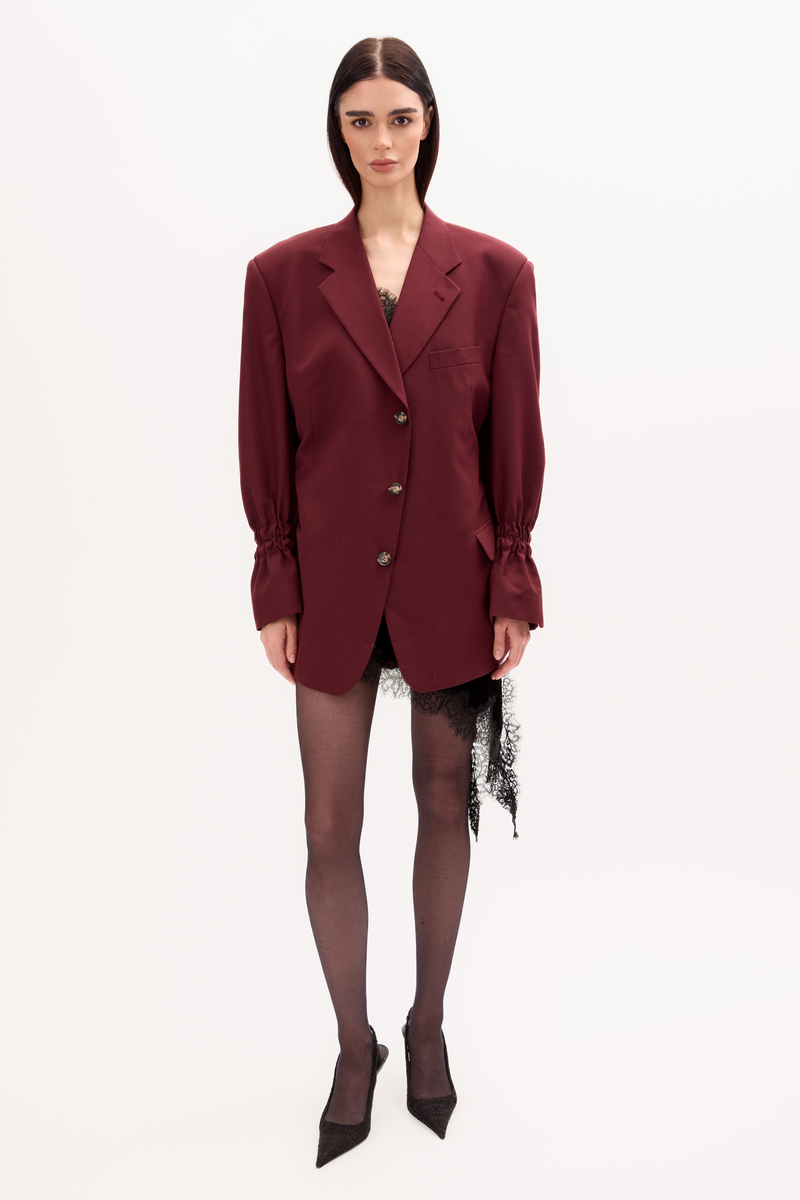 BURGUNDY JACKET NO2 WITH ADJUSTABLE WAIST