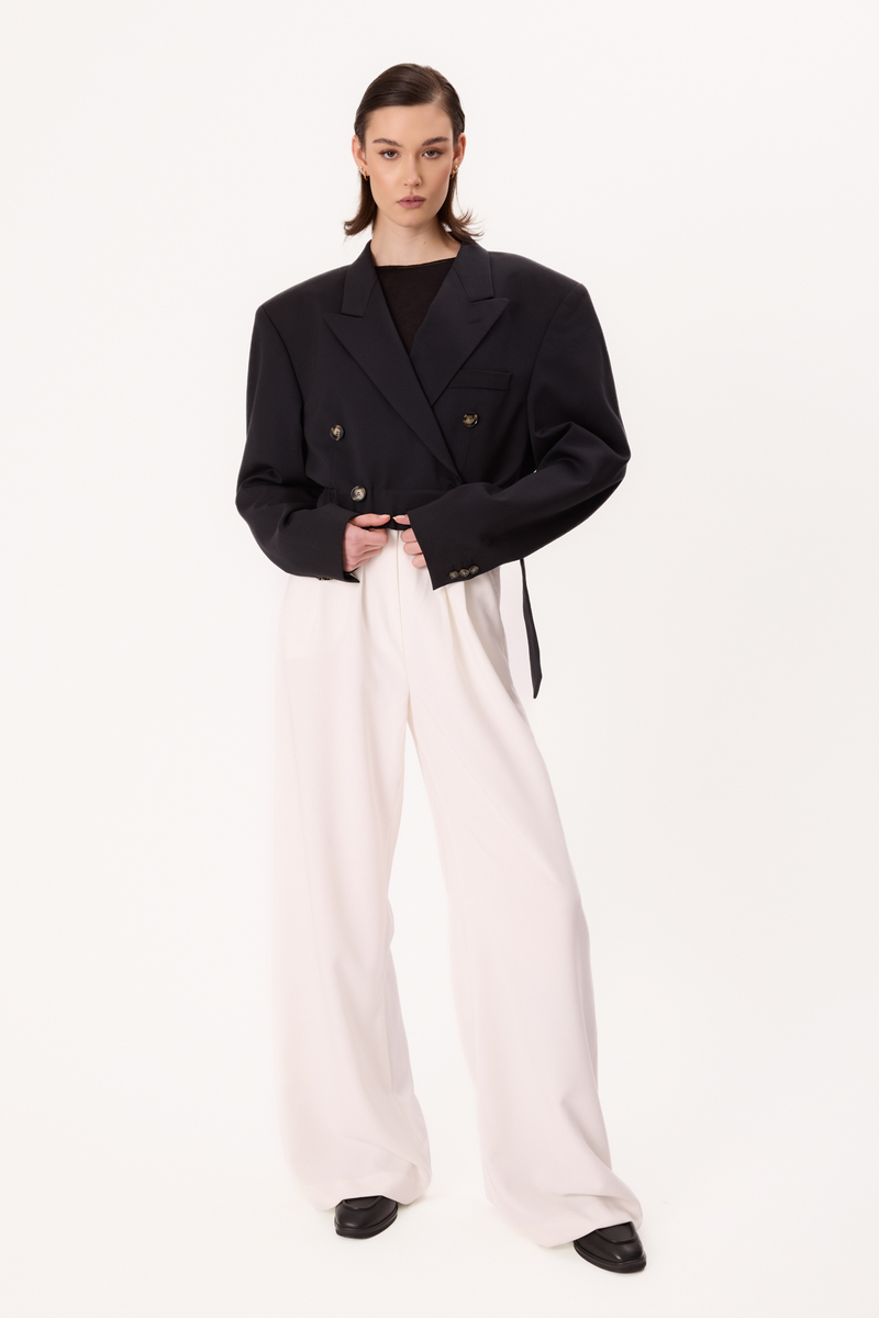 NAVY CLASSIC BLAZER WITH BELT