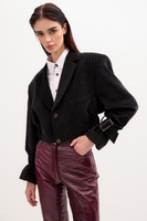 SHORT BLACK VELVET JACKET No5 WITH STRIPES