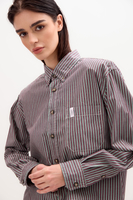 GREEN STRIPED COTTON SHIRT WITH STRONG ARMS AND DETACHABLE CUSHIONS
