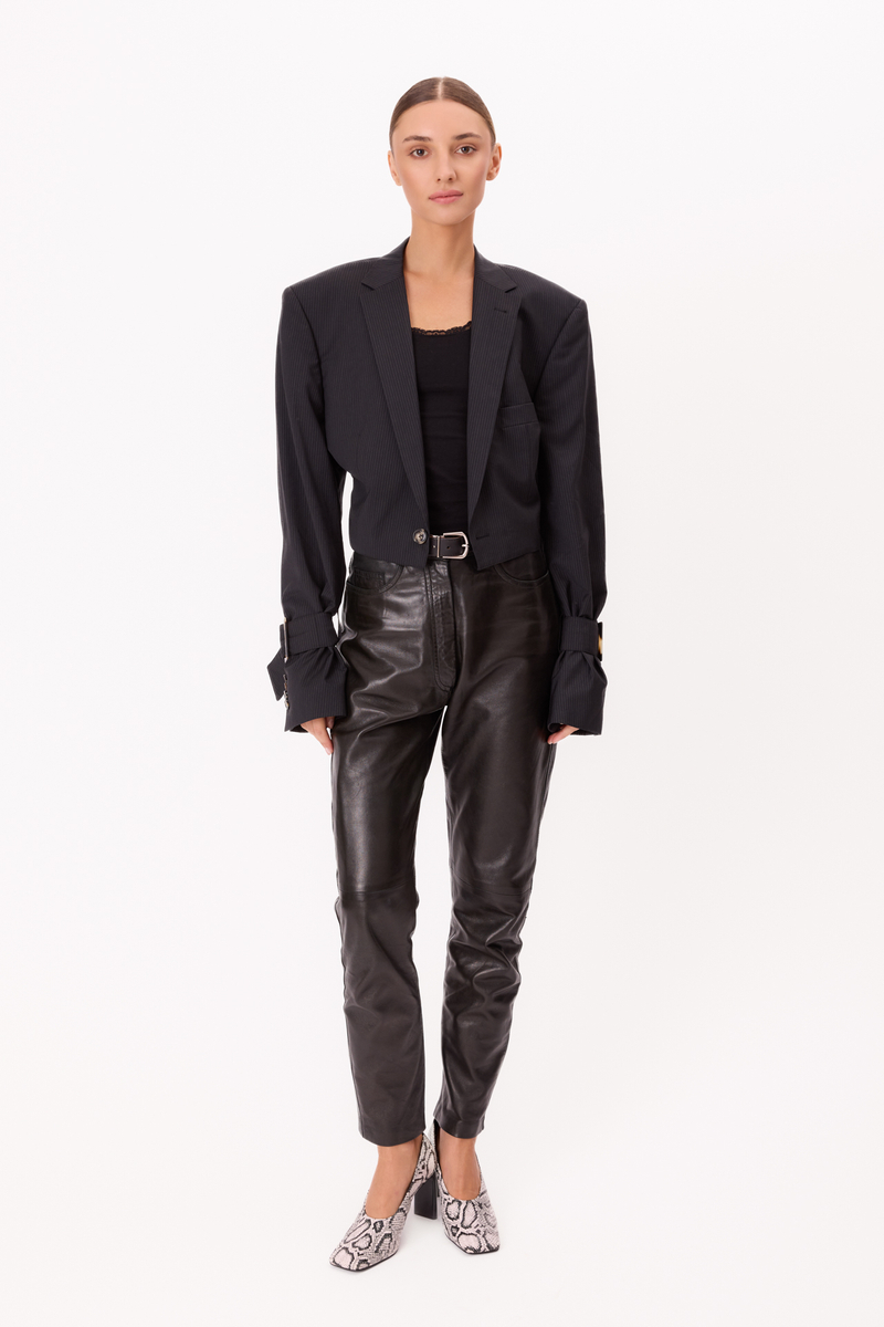 NAVY BLUE JACKET No5 WITH A DELICATE STRIP