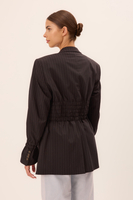 BLACK CLASSIC FITTED WOOL BLAZER WITH LIGHT PINSTRIPE MODEL No2