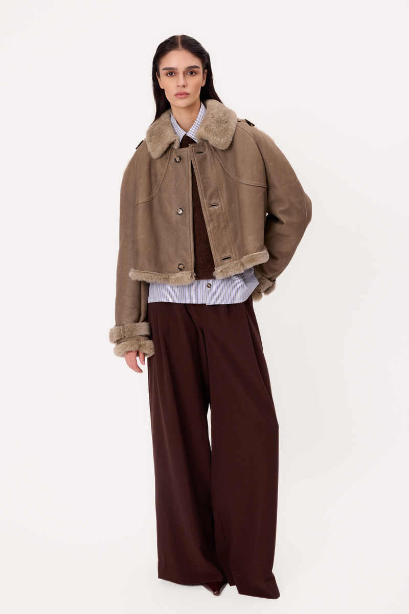 DARK BEIGE NATURAL SHEEPSKIN