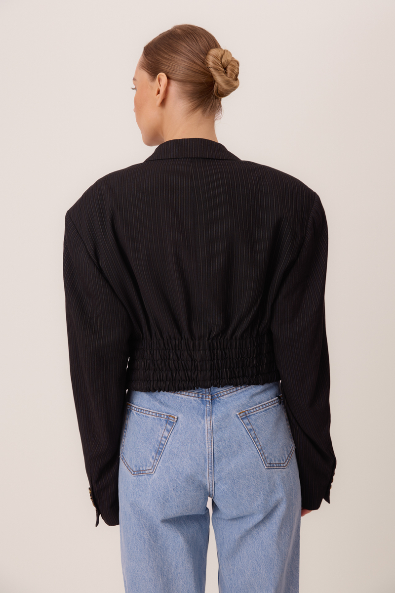 NAVY BLUE SHORT STRIPED JACKET No4 SHORT
