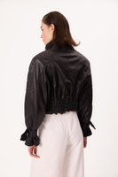 SHORT VINTAGE LEATHER BIKER JACKET