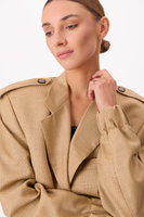 BUTTER YELLOW BOMBER JACKET WITH EPAGULES