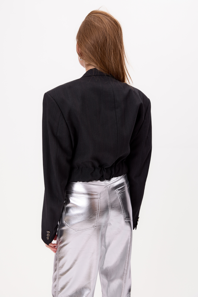 BLACK JACKET WITH A DELICATE STRIP, MODEL No3