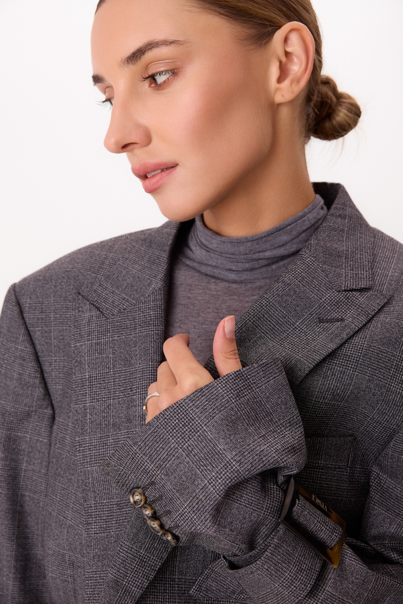 GRAY CHECKED JACKET MODEL No5