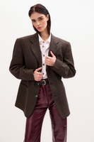 LONG JACKET MODEL No4 WITH HOUNDSTOOTH CHECK