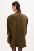 LONG MINIMALIST GREEN CHECKED BLAZER MODEL No8
