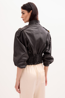 BLACK KIMONO LEATHER JACKET 