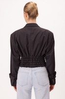 GRAPHITE FITTED JACKET No5 WITH STRONG SHOULDER AND ADJUSTABLE WAIST