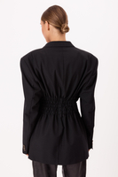 DŁUGA DWURZĘDOWA CZARNA SMOKINGOWA MARYNARKA MODEL No4