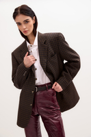 LONG JACKET MODEL No4 WITH HOUNDSTOOTH CHECK
