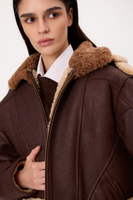 SHORT CHOCOLATE NATURAL SHEEPSKIN
