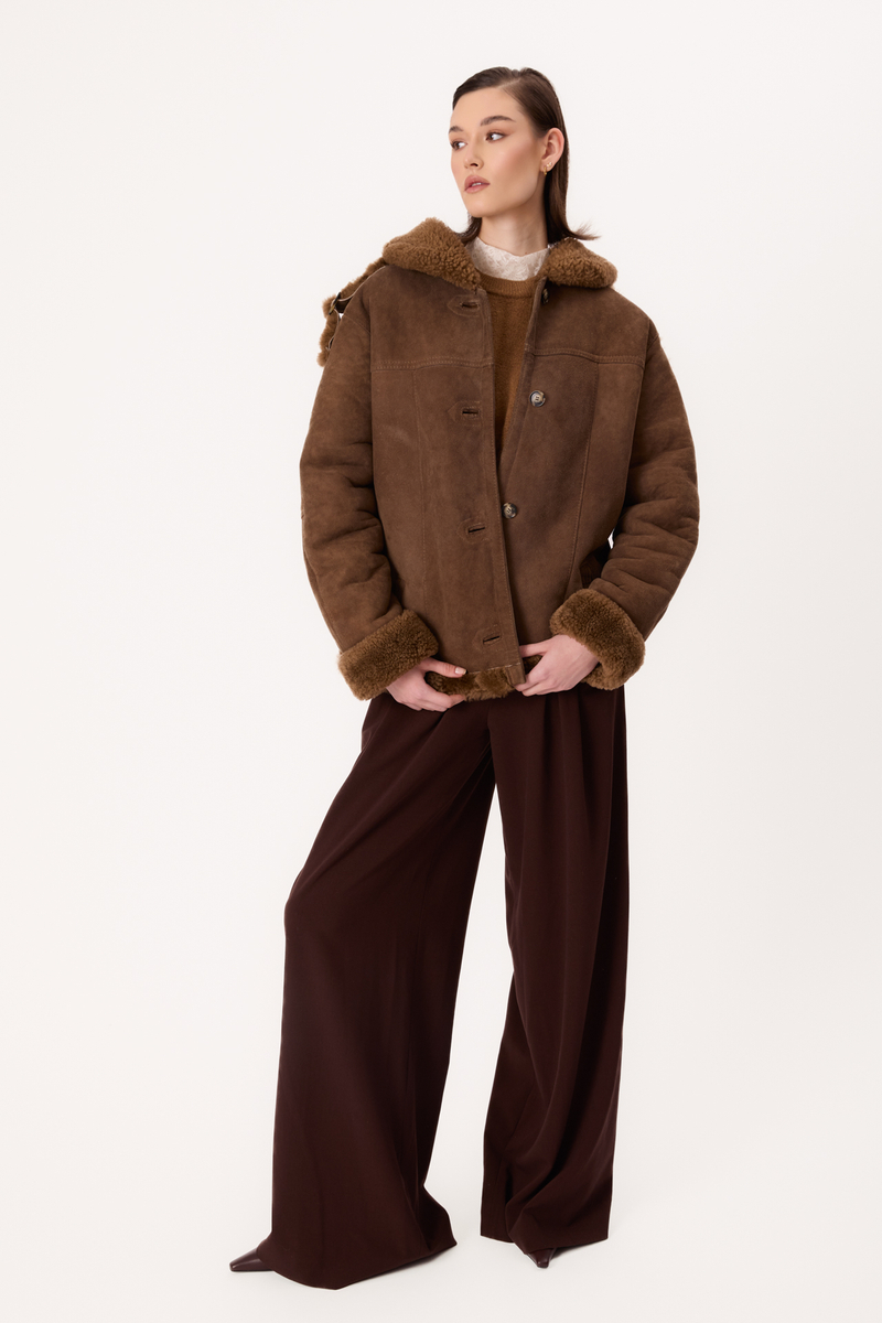 BROWN NATURAL SHEEPSKIN WITH EDGE