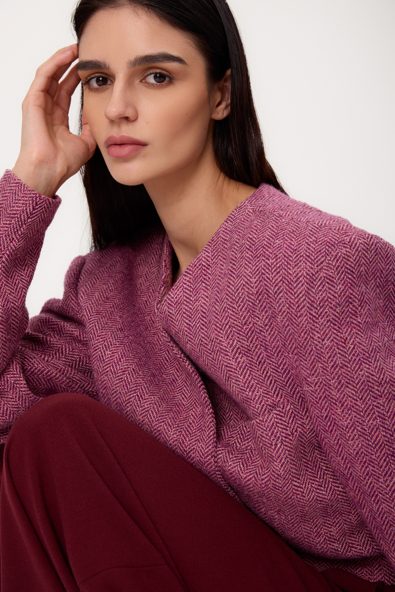 KRÓTKA PROSTA RÓŻOWA MARYNARKA TALL MODEL No9