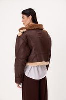 SHORT CHOCOLATE NATURAL SHEEPSKIN