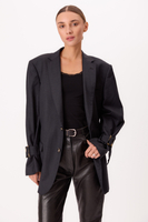 GRAPHITE FITTED JACKET WITH BUCKLES