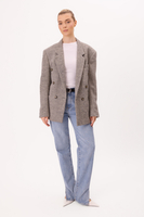 LONG LIGHT GRAY SLIM WAISTCOAT IN A THICK WEAVE